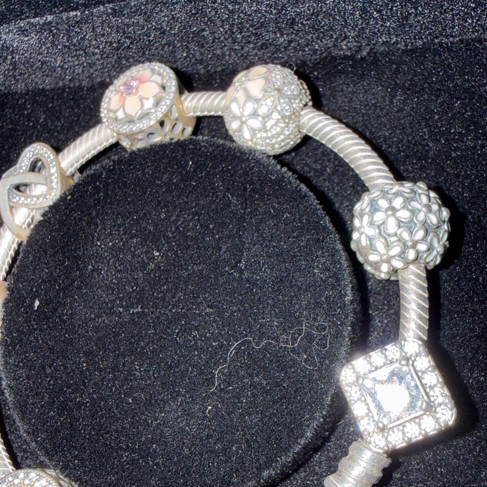 Pandora Silver Bracelet with Pink and Silver Charms Limited Edition - Picture 6 of 14